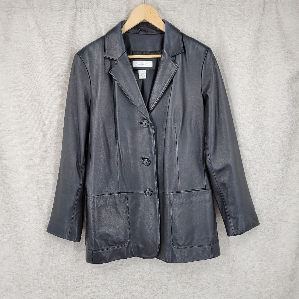 Preston and York Lambskin Leather Women's Black Jacket Y2K